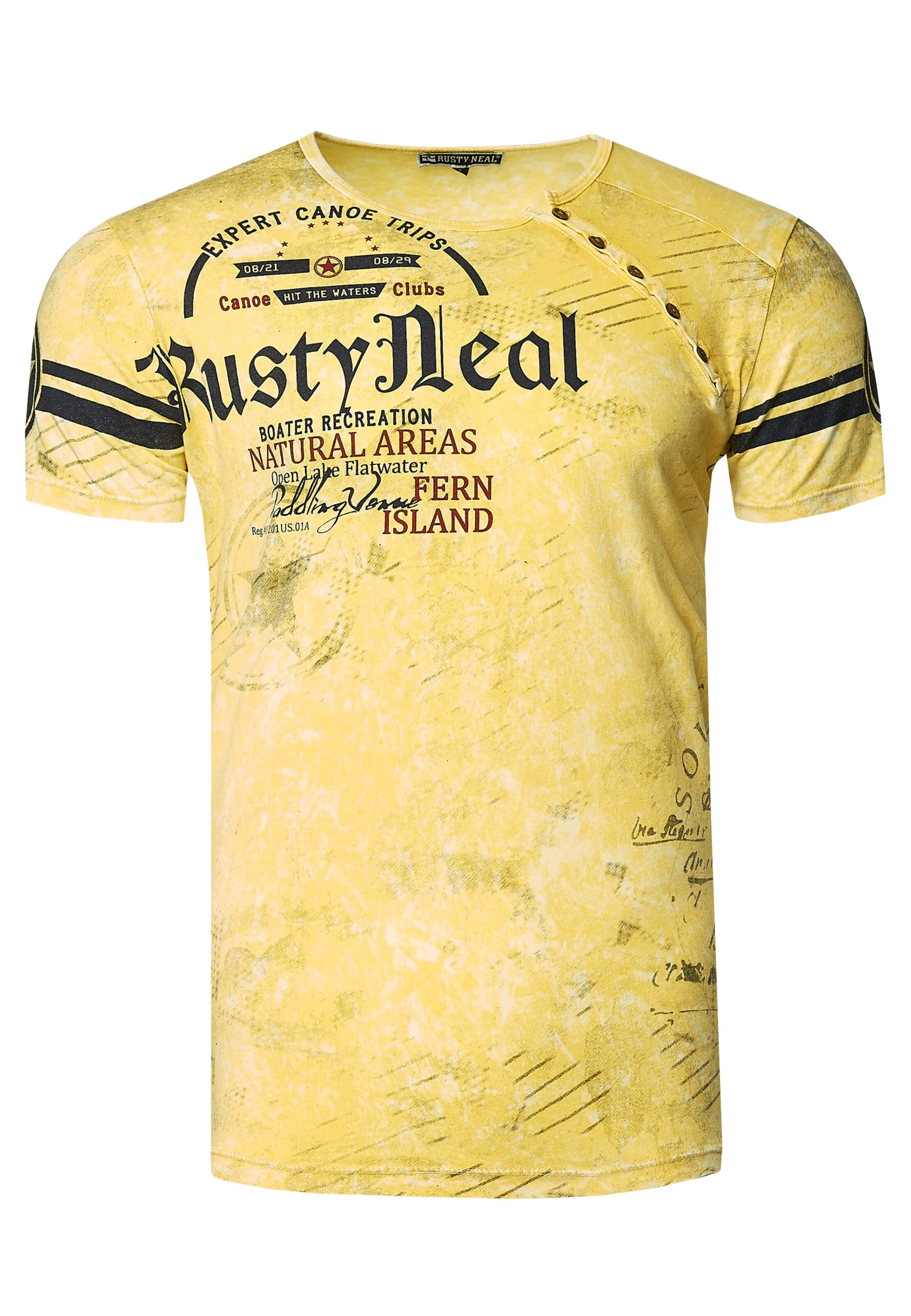 Rusty Neal Shirt in Geel: voorkant
