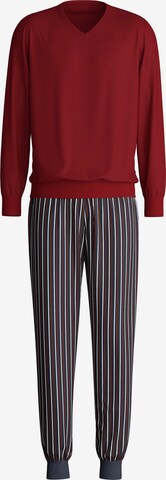 CALIDA Long Pajamas 'Cotton Special' in Red: front