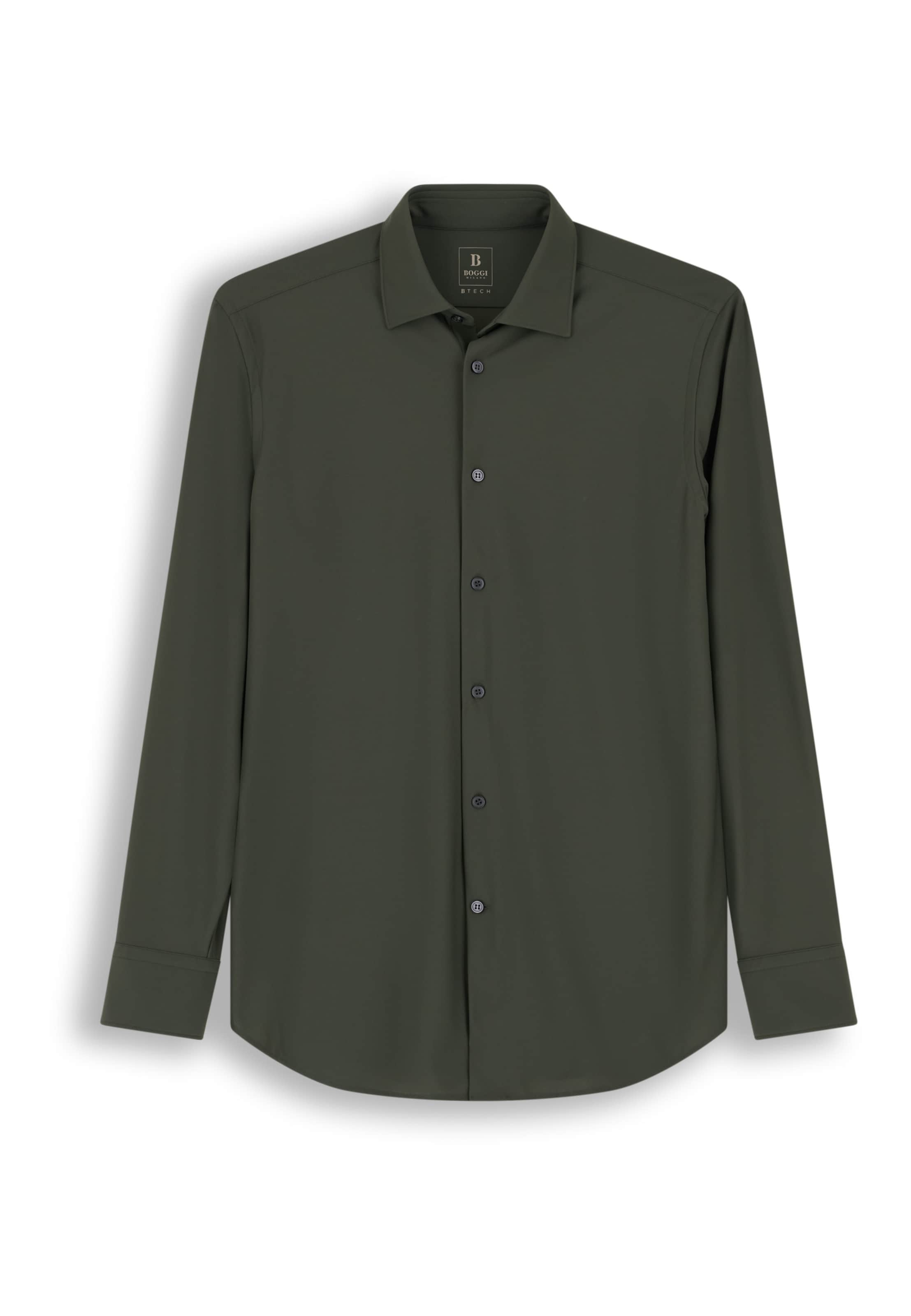 Boggi Milano Button Up Shirt in Green: front