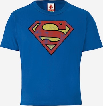 LOGOSHIRT Shirt 'DC Comics – Superman' in Blue: front