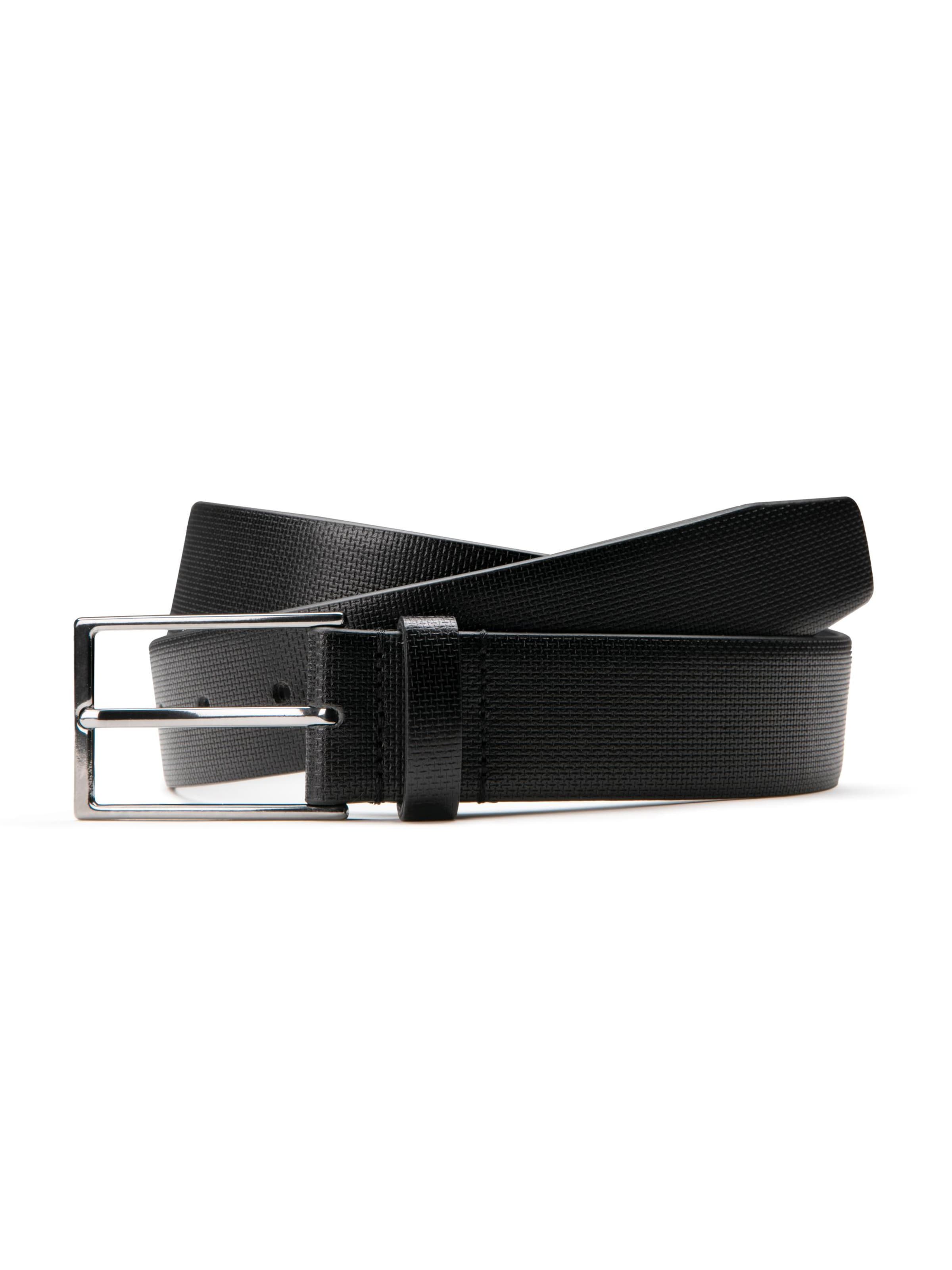 WILLEN Belt 'Ledergürtel mit Prägung' in Black: front