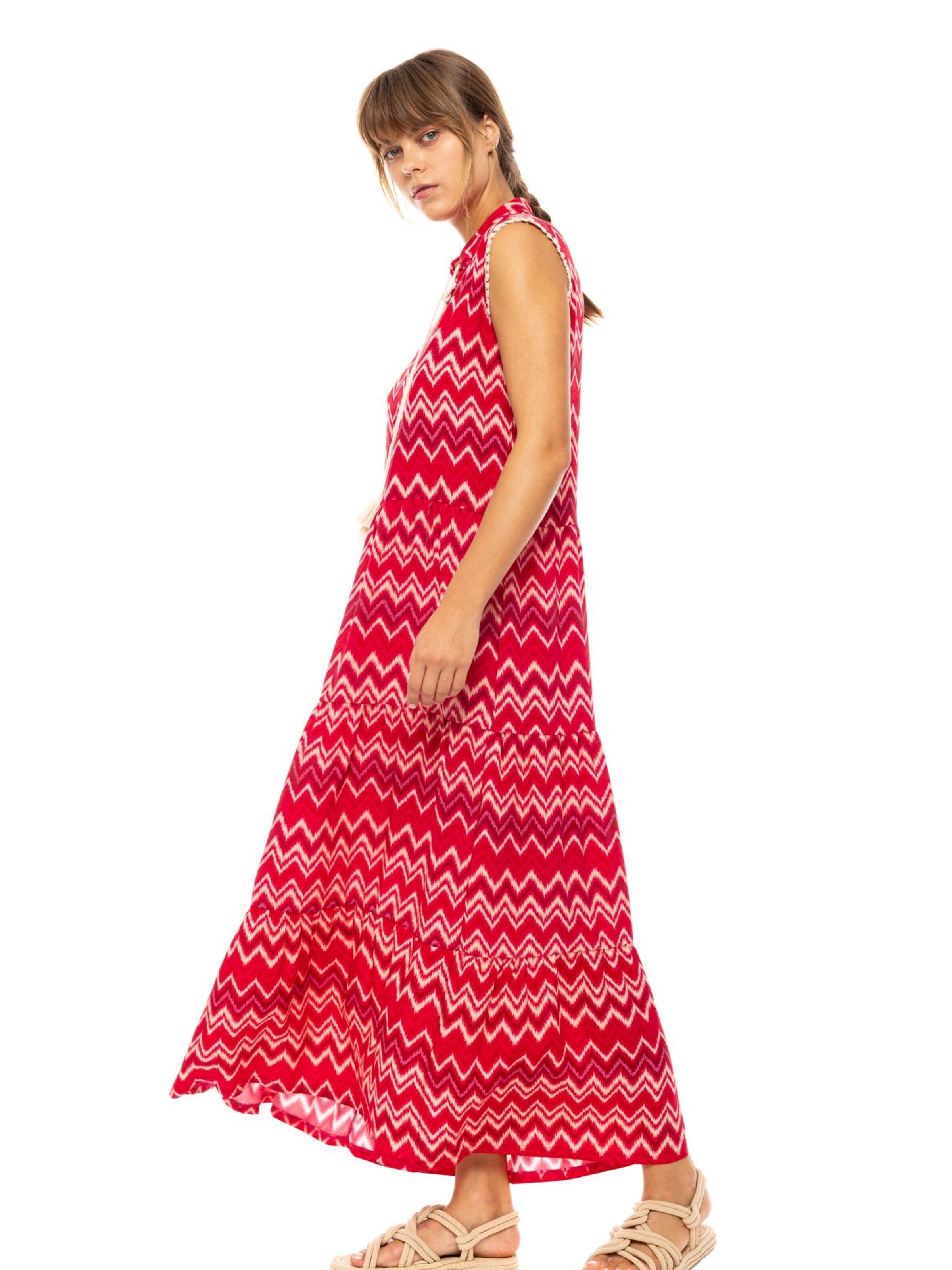 Pink Label Sommerkjole 'BEACHWEAR LONG RASBERRY RAINBOW' i pink
