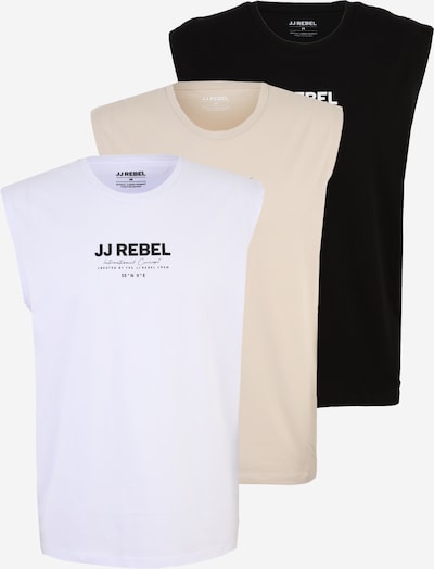 JJ Rebel Majica 'JREBLINO' veličine XS u boja pijeska / crna / bijela, Pregled proizvoda
