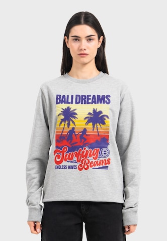 Oldskull Sweatshirt 'Wrldvibe Bali Beam Graphic' in Grijs: voorkant