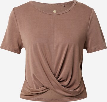 T-shirt fonctionnel 'Diamy' Athlecia en marron : devant