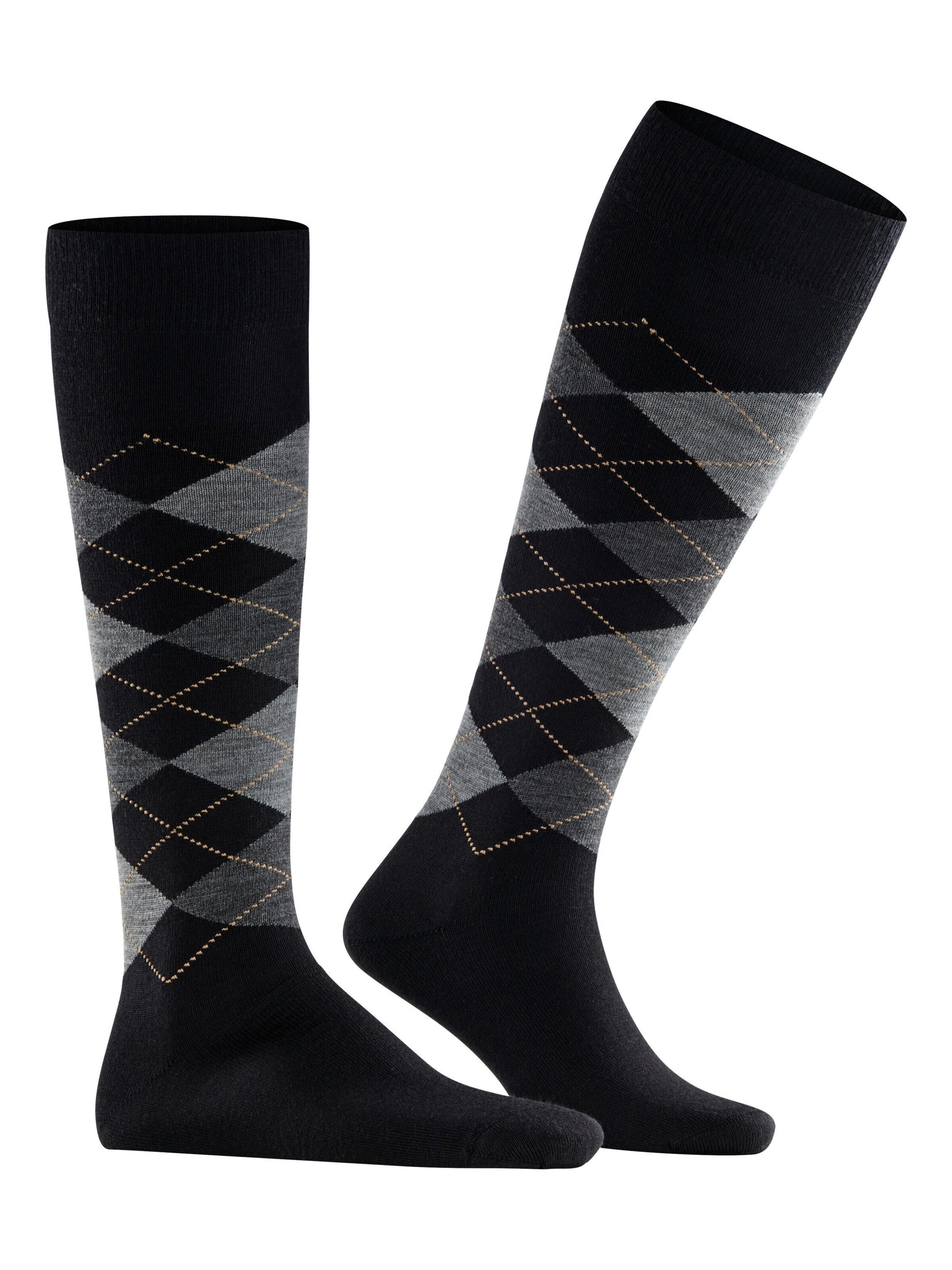 BURLINGTON Knee High Socks 'Edinburgh' in Black