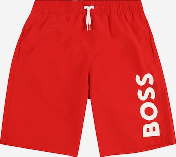 BOSS Kidswear Badshorts i röd: framsida