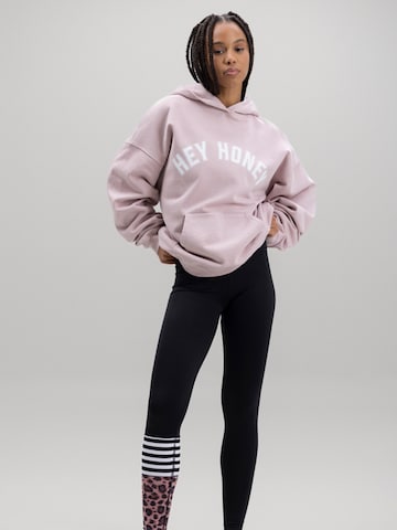 Hey Honey Sweatshirt 'Logo Hood' in Pink: Vorderseite