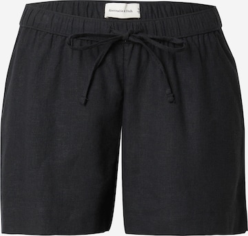 Abercrombie & Fitchregular Hlače - crna boja: prednji dio