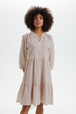 SAINT TROPEZ Shirt Dress 'Mabel' in Beige: front