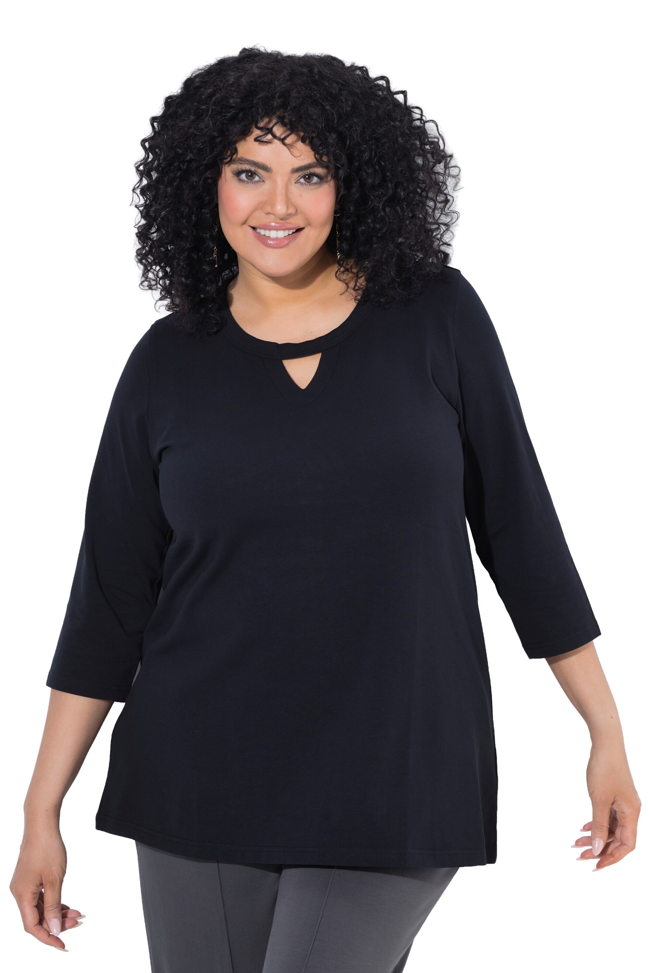 Ulla Popken Shirt in Schwarz: Vorderseite