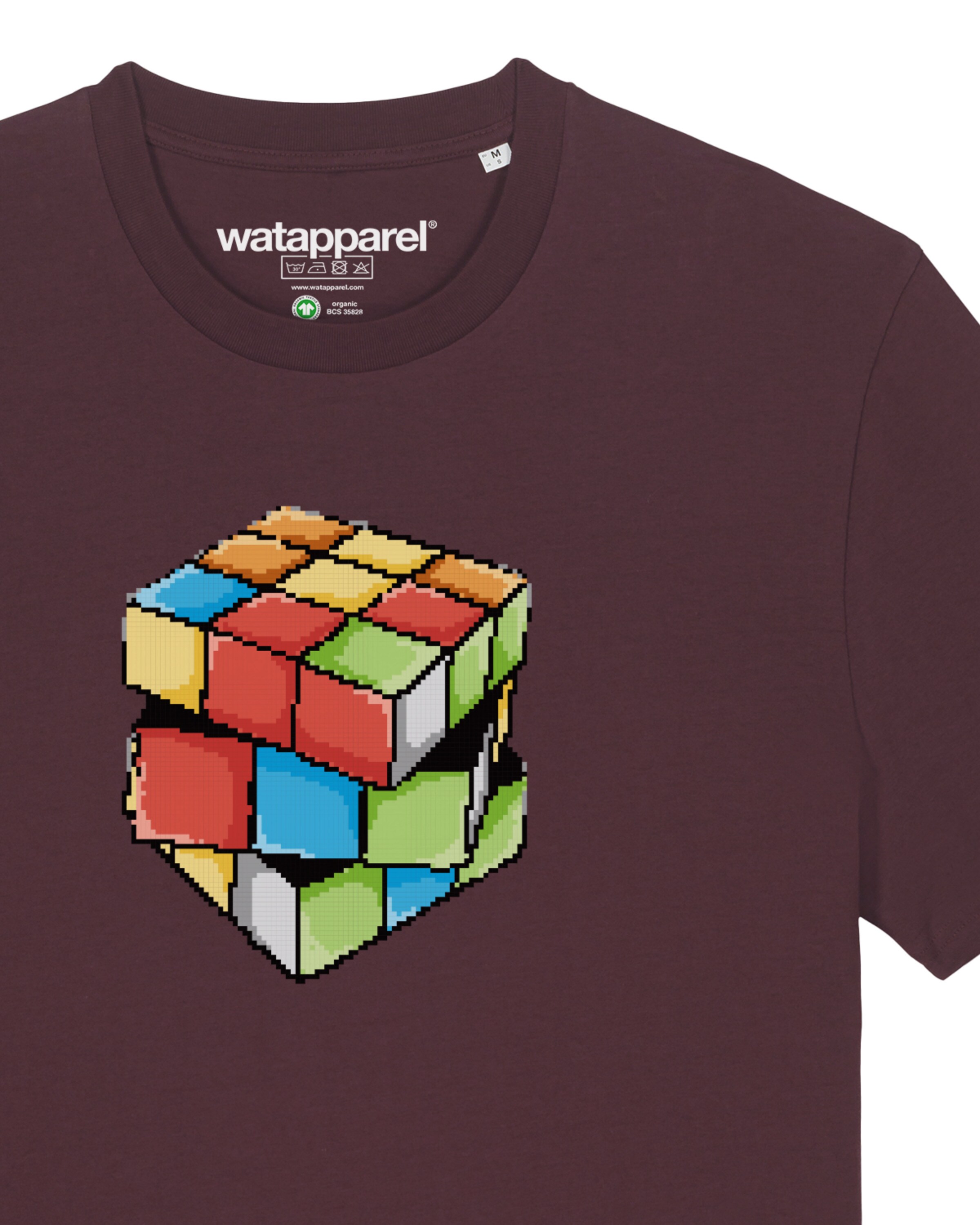 T-Shirt 'Pixel Zauberwürfel' Watapparel en rouge