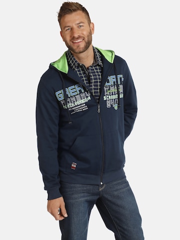 Jan Vanderstorm Zip-Up Hoodie 'Storr' in Blue: front