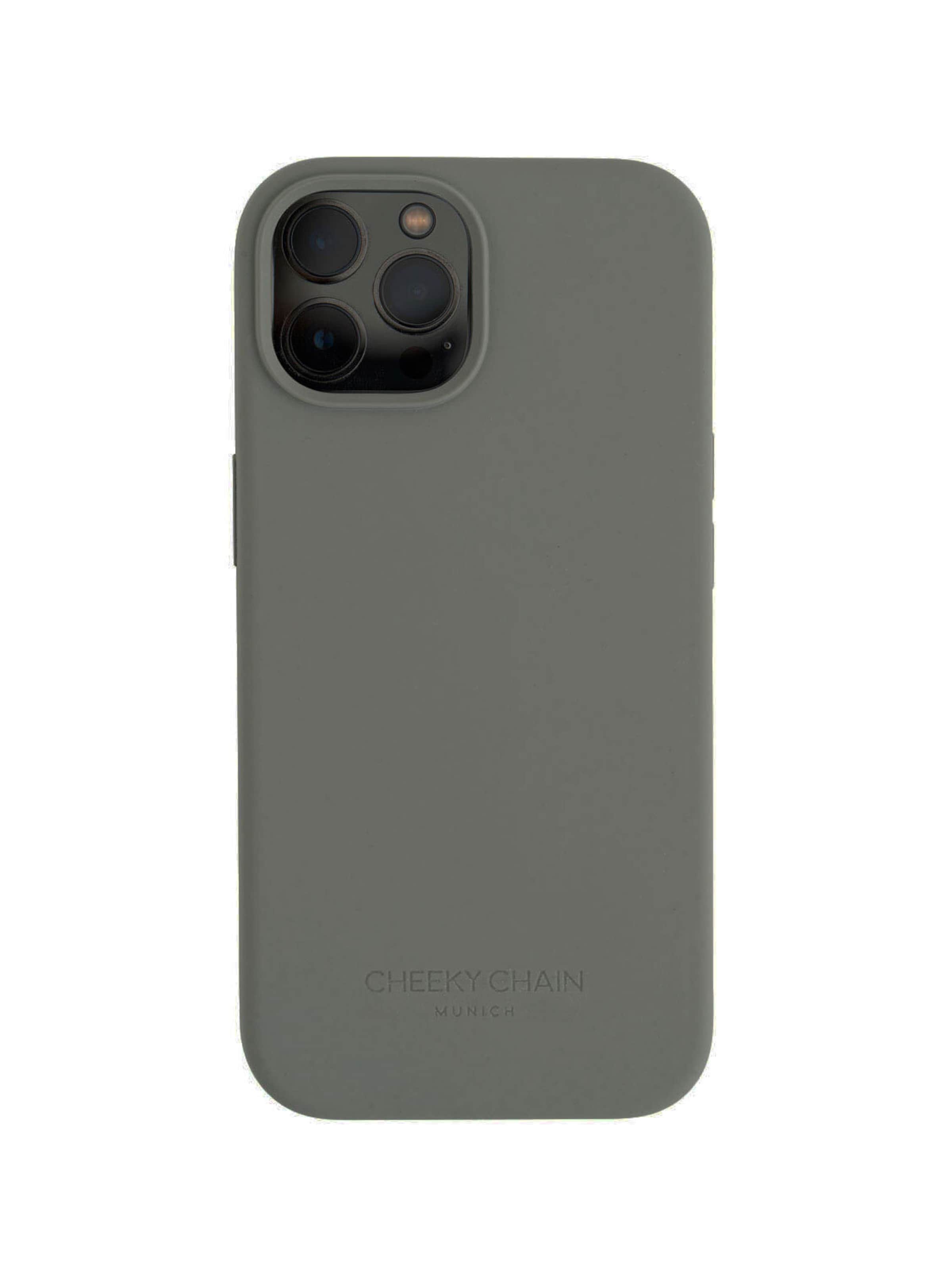 Cheeky Chain Munich Smartphonehoesje 'iPhone 15 Pro' in Grijs: voorkant