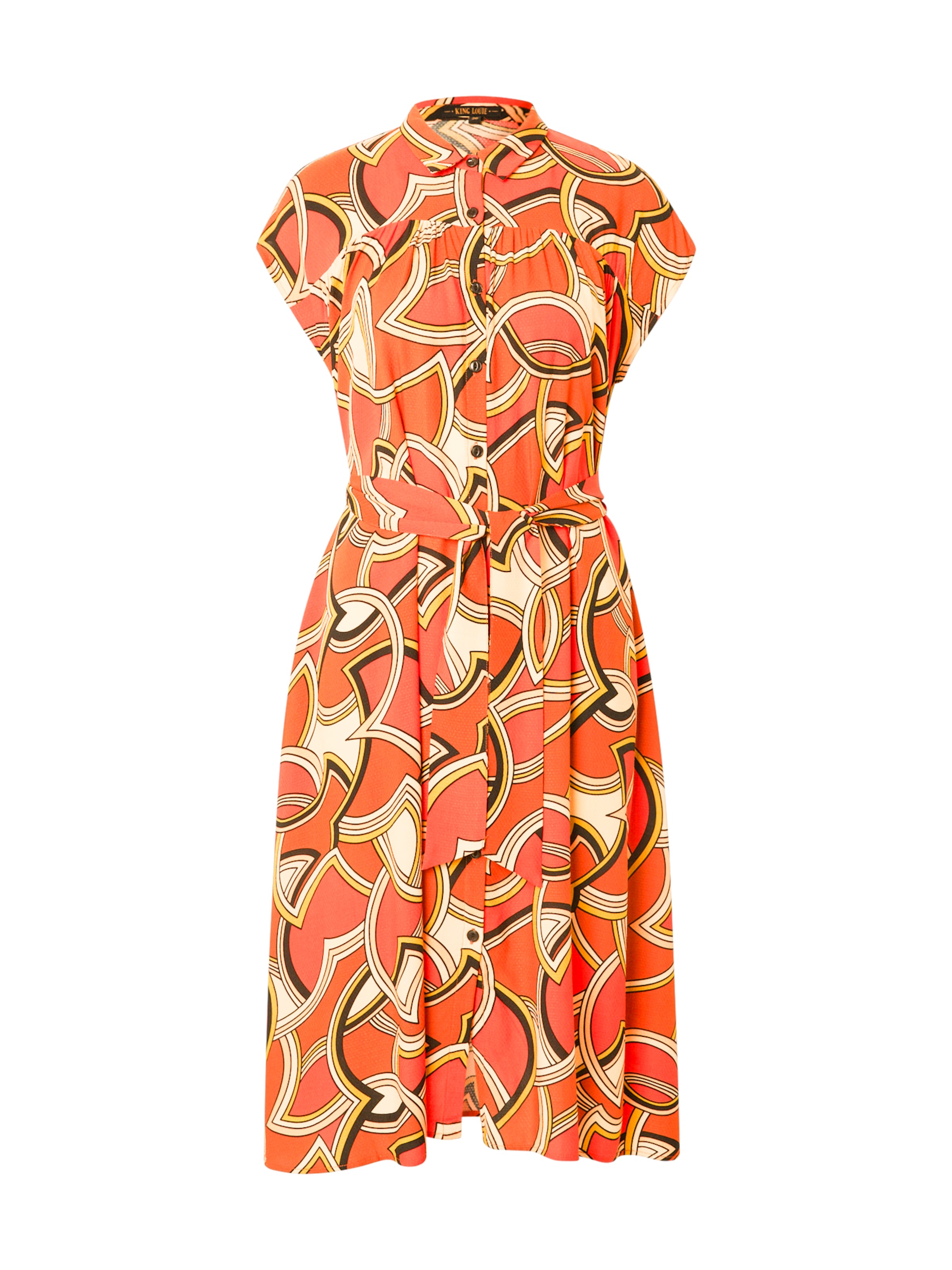 Abito camicia 'AMY' di King Louie in arancione: frontale