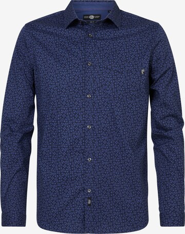 Coupe regular Chemise Petrol Industries en bleu : devant