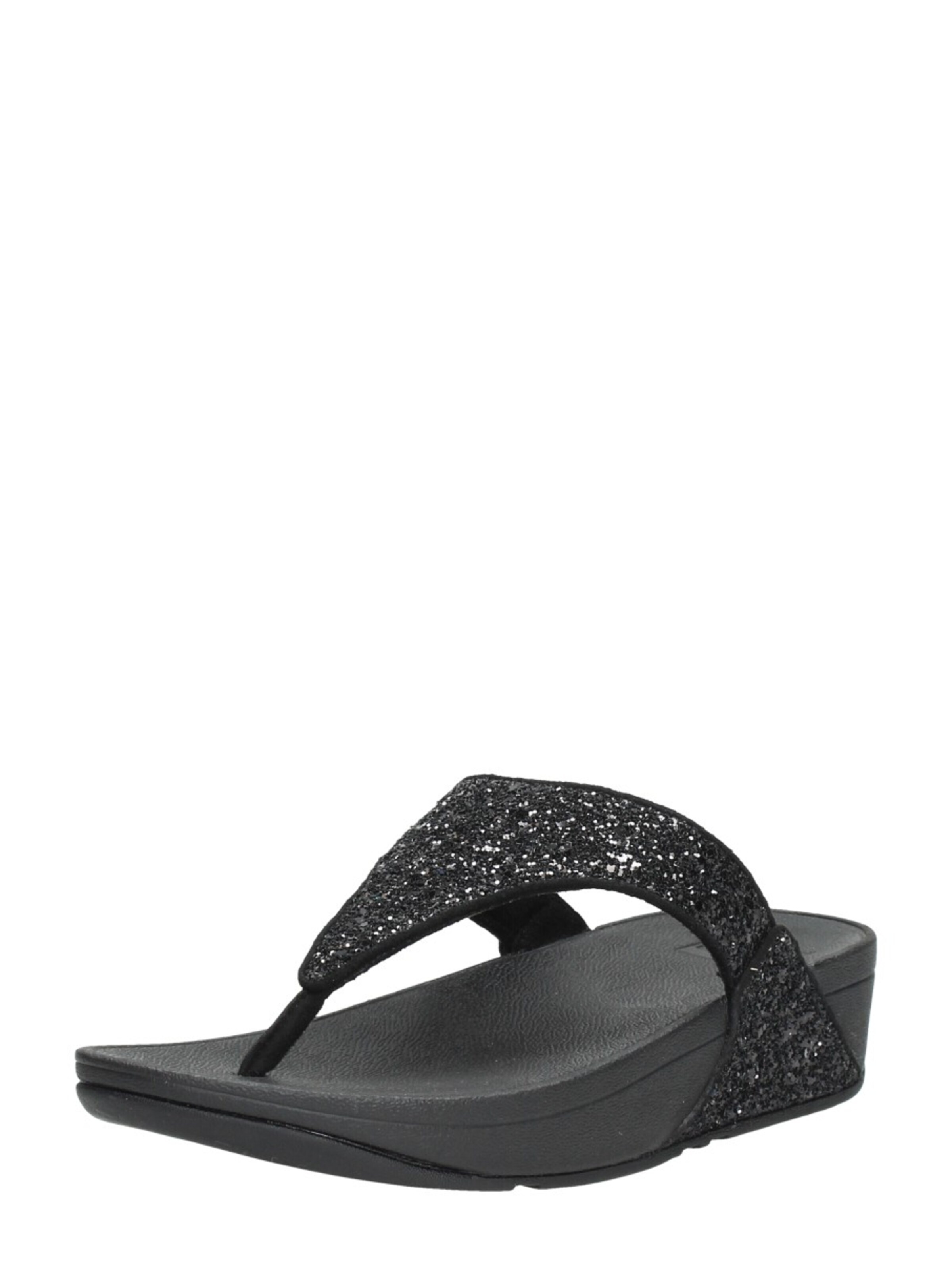 Séparateur d'orteils 'Lulu Glitter Toe - Thongs PU Glitter' FitFlop en noir
