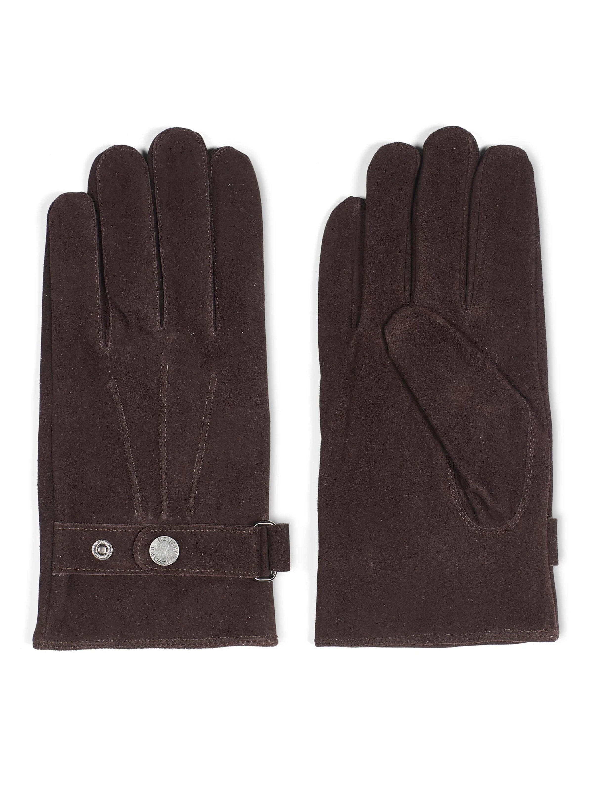 Howard London Fingerhandsker 'Leather Gloves Jacob Dark Brown' i brun: forside