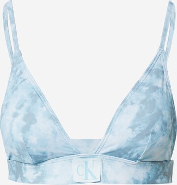 Calvin Klein Swimwear Bikini Top in Blue: front