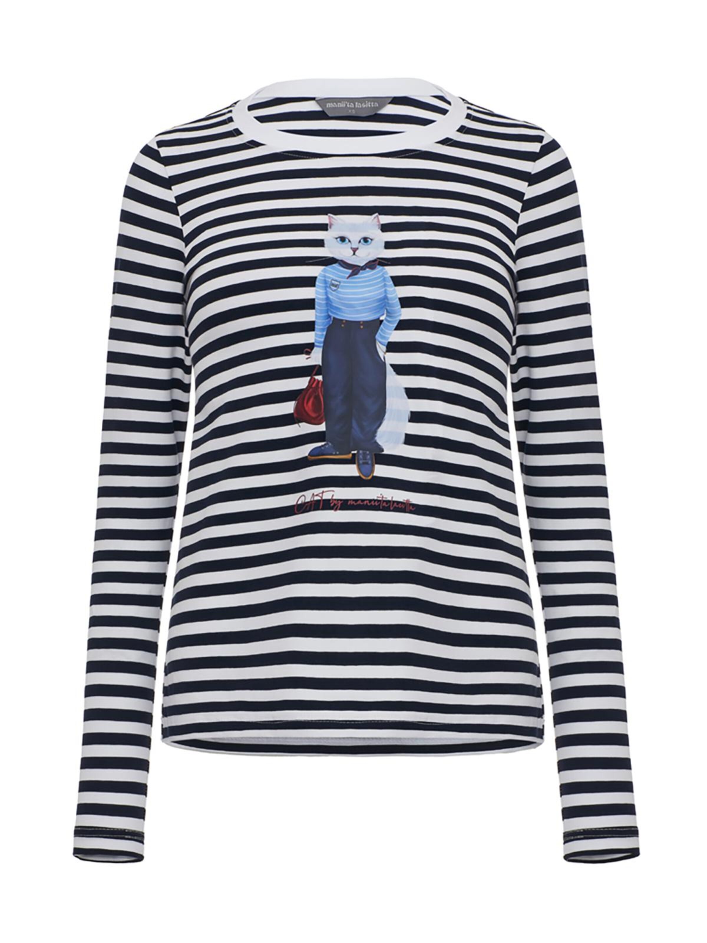 Cat e Lolette Shirt 'Mariner Cat'‌‌‌ in Blau: Vorderseite
