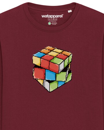 Watapparel Sweatshirt 'Pixel Zauberwürfel' in Rood