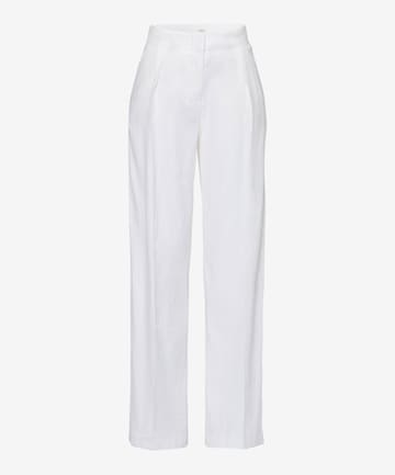 BRAX Wide leg Pleat-front trousers 'Maine' in White: front