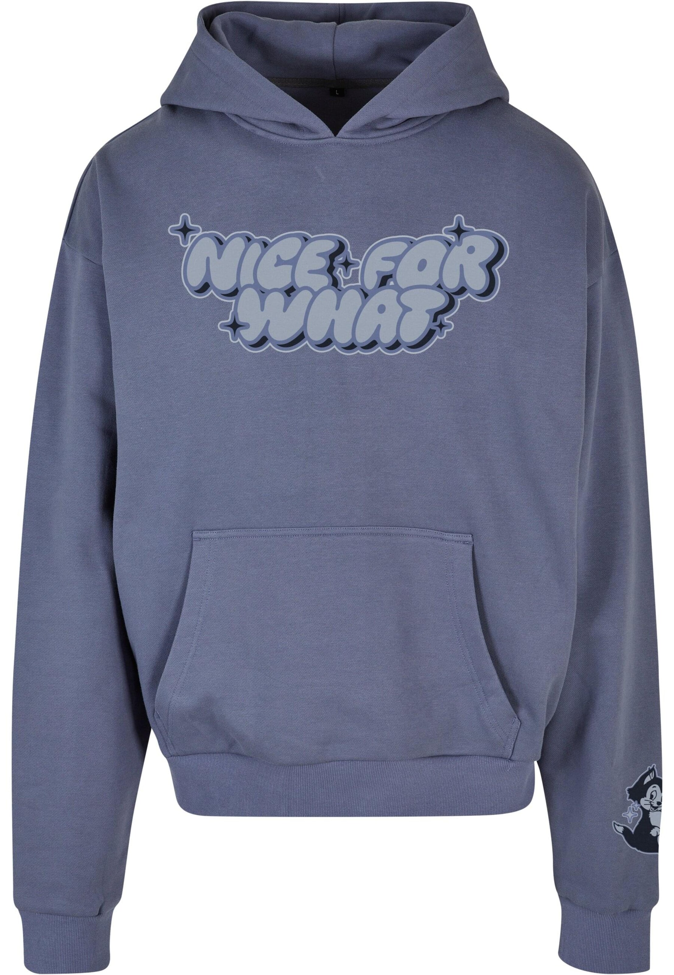 MT Upscale Sweatshirt 'Nice for what' in Blau: Vorderseite