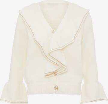 aleva Knit Cardigan in White: front