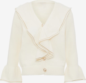 aleva Knit Cardigan in White: front