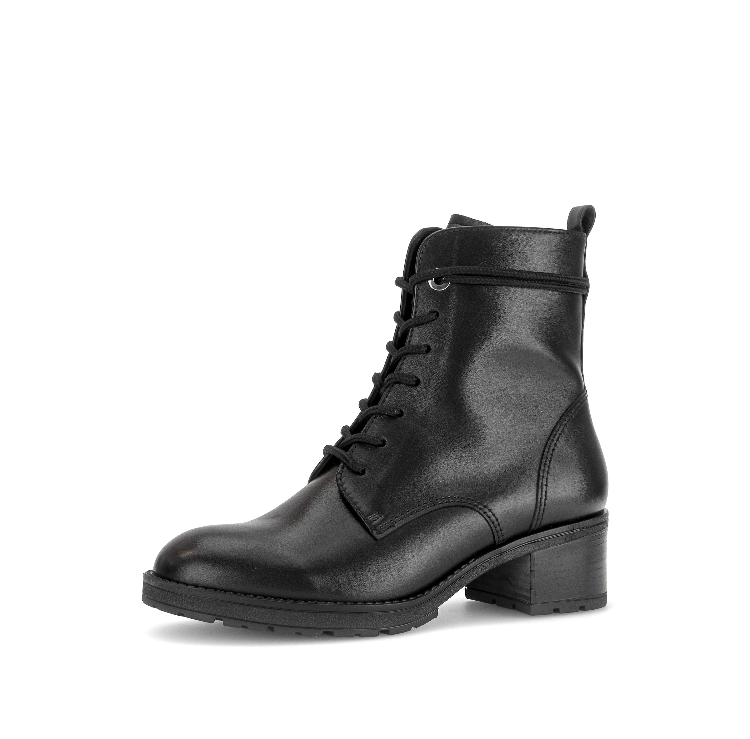 GABOR Lace-Up Ankle Boots in Black: front