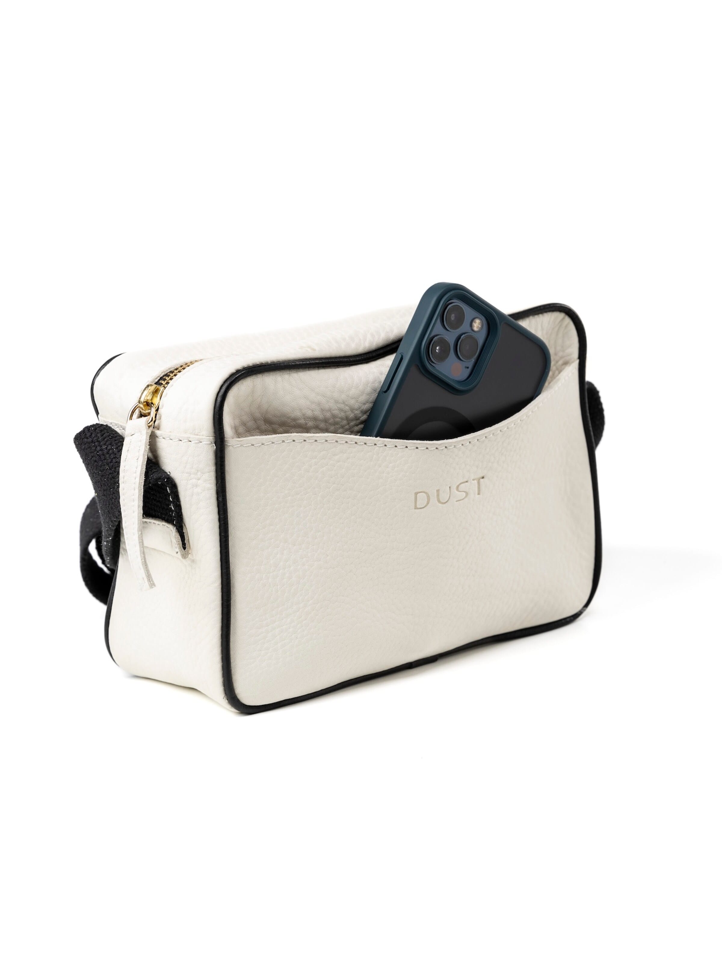 THE DUST COMPANY Taška přes rameno 'Leather Crossbody White The Sausalito Collection' – bílá