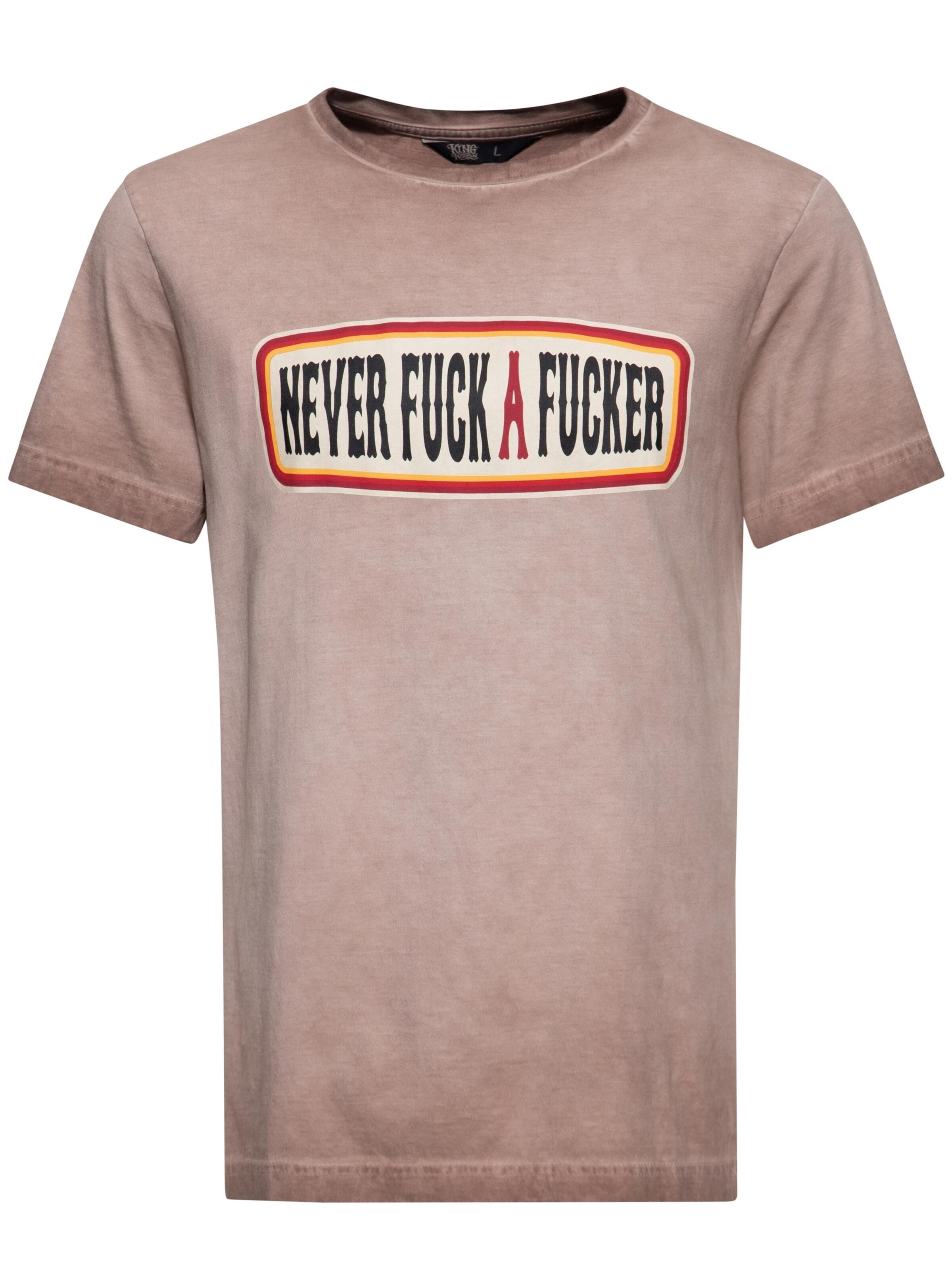 King Kerosin Shirt 'Never Fuck A Fucker'‌‌‌‌‌‌‌‌‌ in Braun: Vorderseite
