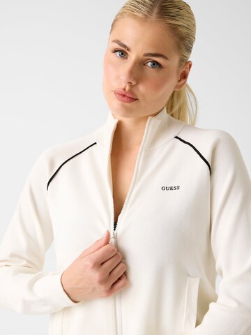 GUESS Zip-Up Hoodie in Beige