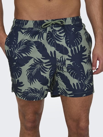 Shorts de bain 'Ted' Only & Sons en vert