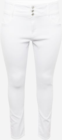 ONLY Carmakoma Skinny Jeans 'ANNA' in Wit: voorkant