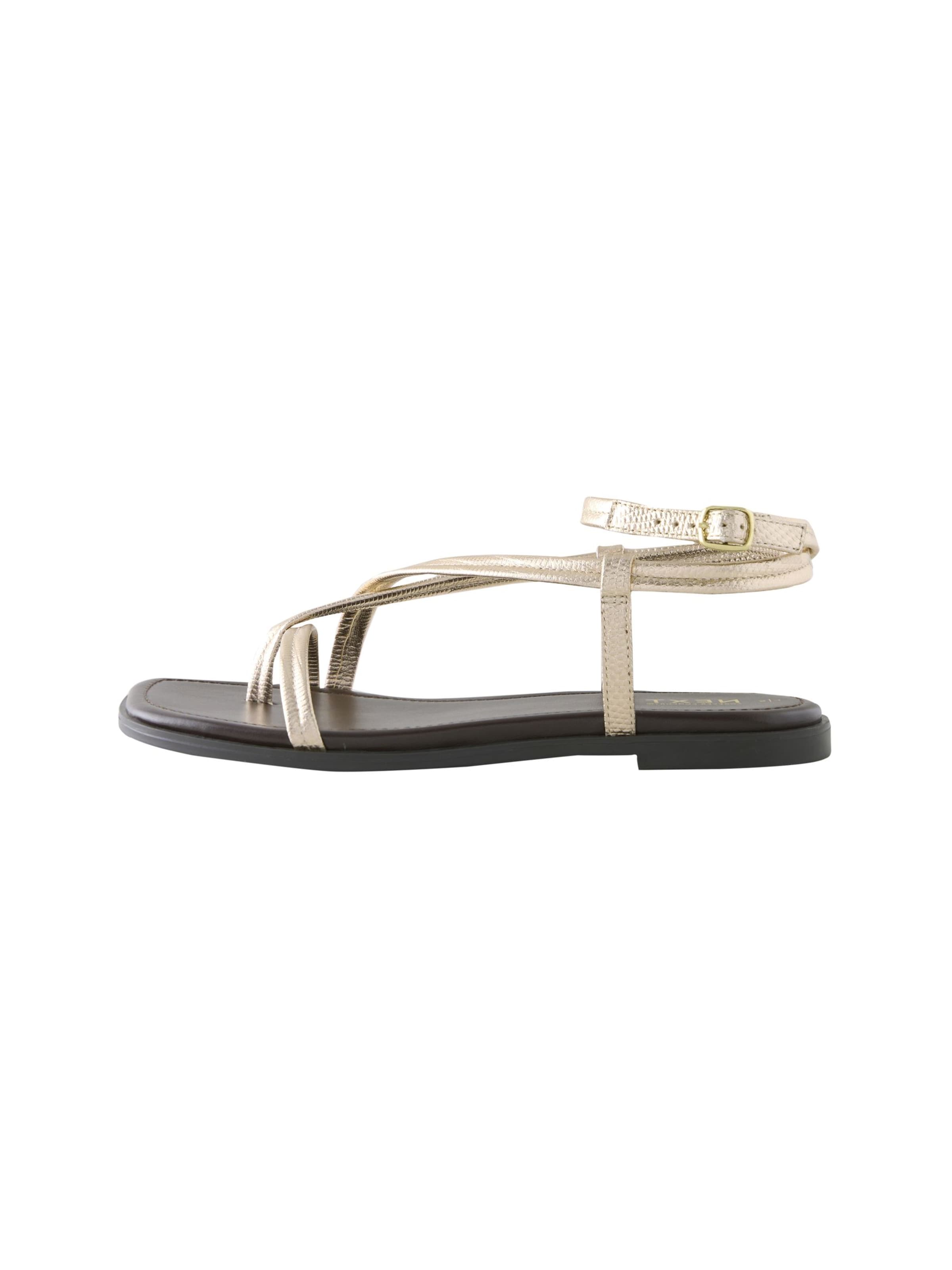 Next T-bar sandals 'Forever Comfort' in Gold: front
