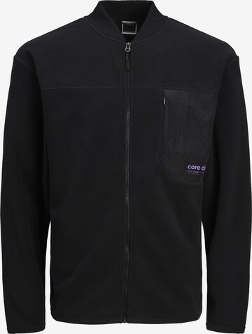 JACK & JONES Fleece Jacket in Black: front