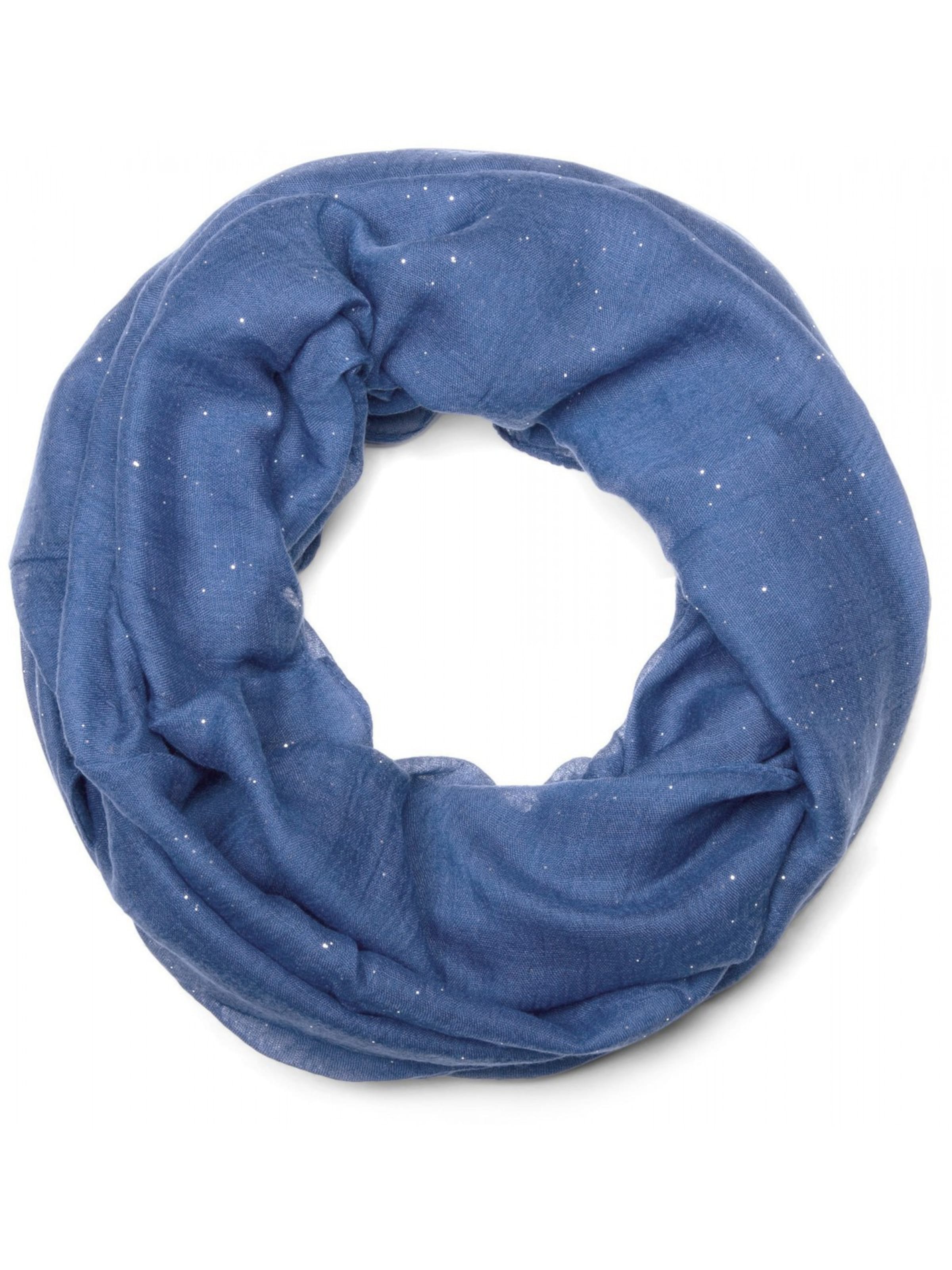 styleBREAKER Loop scarf 'Loop mit Glitzer unifarben' in Blue: front