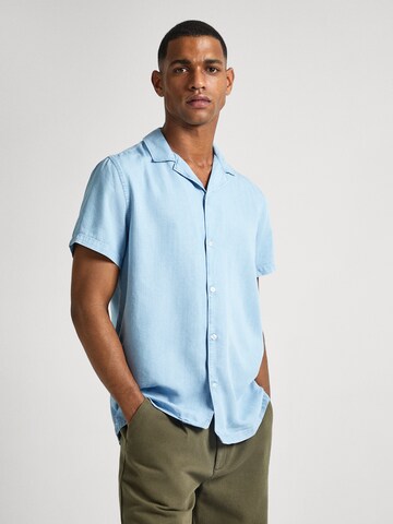 Pepe Jeans Regular fit Button Up Shirt 'PENNY' in Blue: front