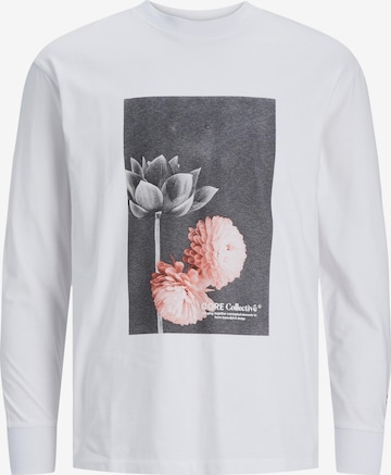 JACK & JONES Majica 'FLOWER' | bela barva: sprednja stran