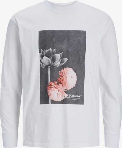 JACK & JONES Тениска 'FLOWER' в розе / черно / бяло, Преглед на продукта