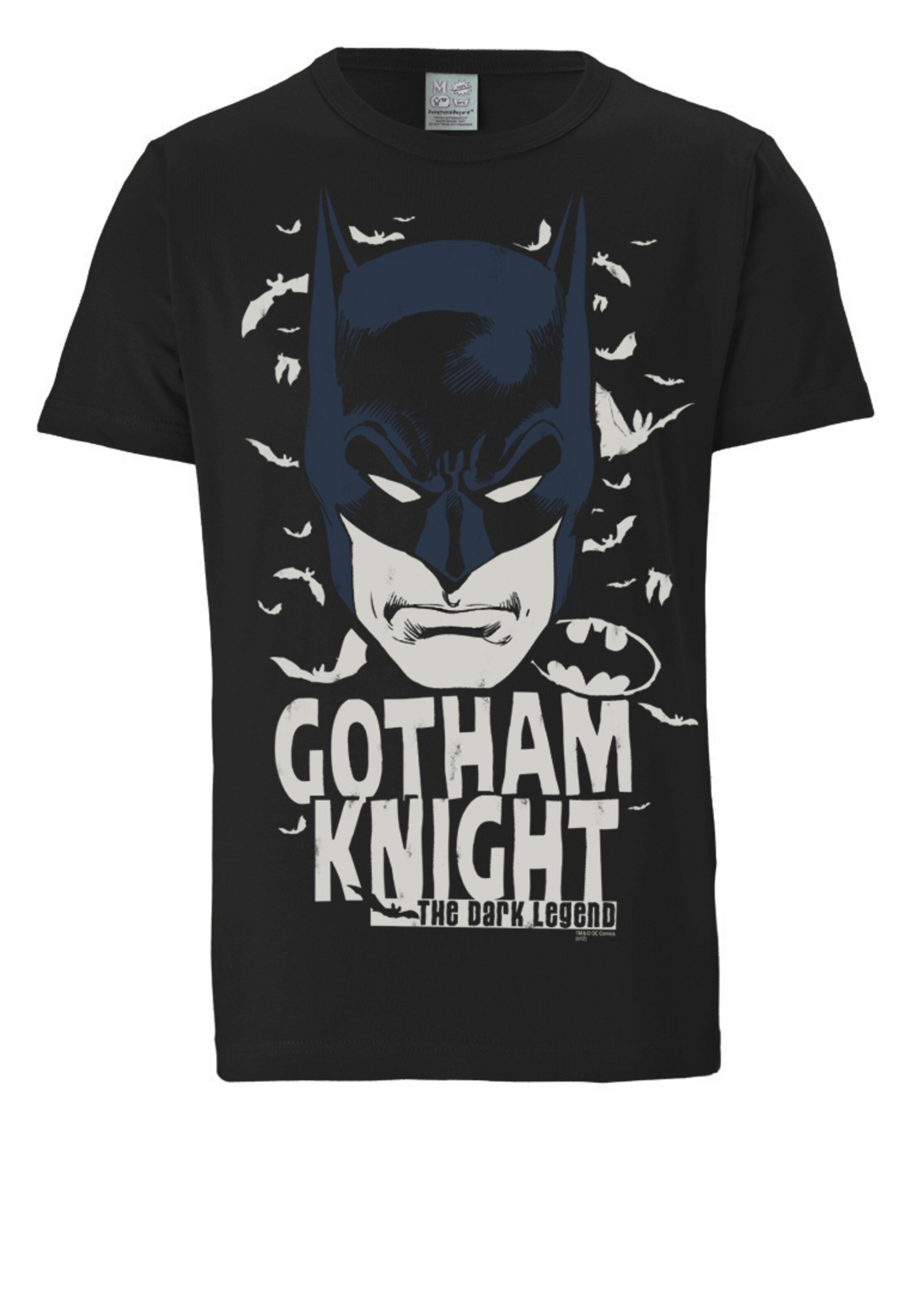 LOGOSHIRT Shirt 'DC Comics – Batman' in Black: front