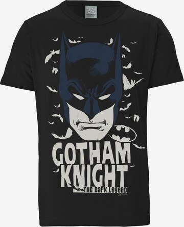 LOGOSHIRT Shirt 'DC Comics – Batman' in Zwart: voorkant