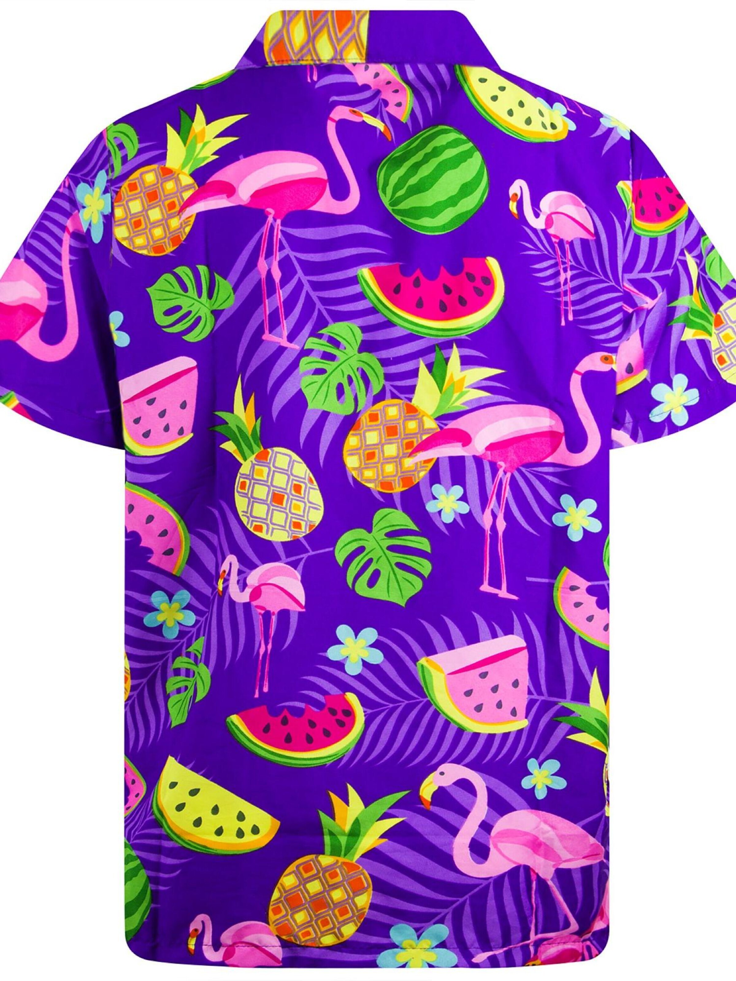 King Kameha Shirt 'Flamingo Melone'‌‌‌‌‌‌‌ in Lila