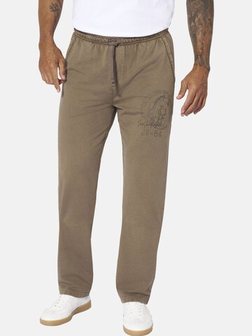 Jan Vanderstorm Loose fit Pants 'Hjafred' in Brown: front