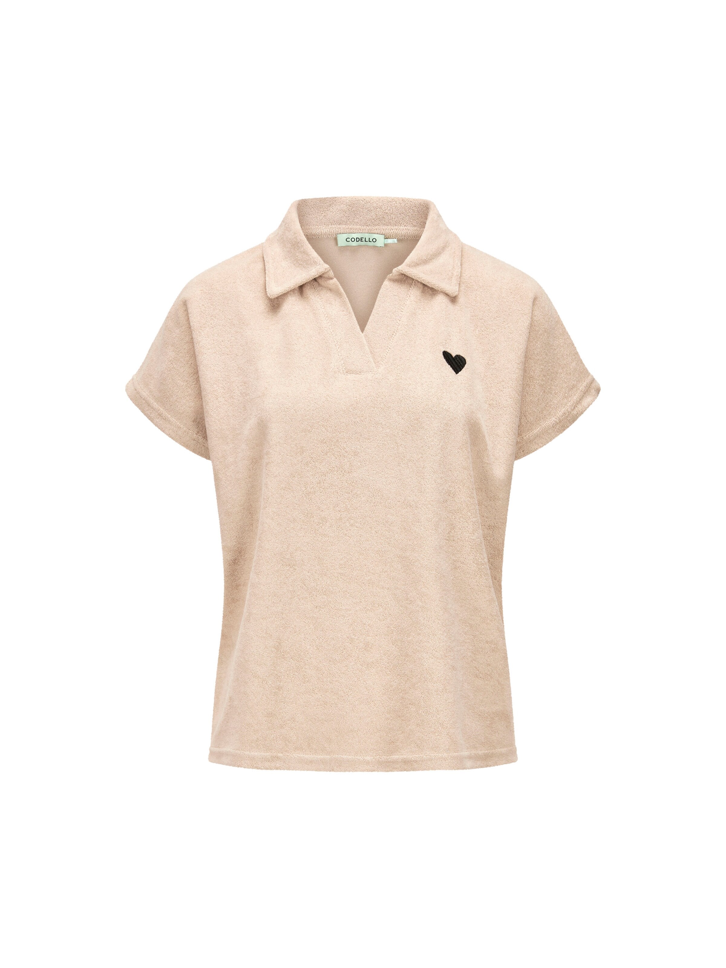 CODELLO T-Shirt aus Baumwoll-Mix in Beige: Vorderseite