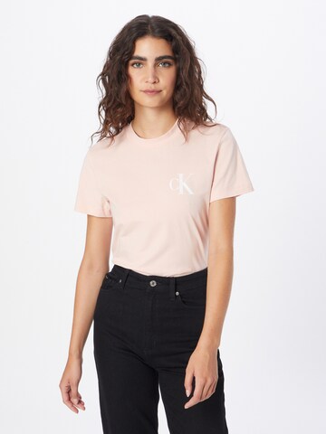 T-shirt Calvin Klein en rose : devant