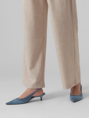 VERO MODA Wide leg Bandplooibroek in Beige