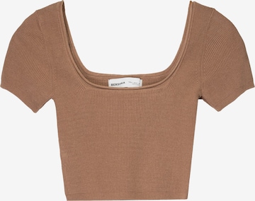 Bershka Neulepaita värissä ruskea: etupuoli