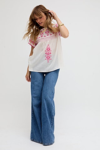 RAFFYA Blouse 'Flora' in White